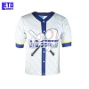 Full Button Dye Sublimation Baseball Jerseys Button Down Tackle Twill Baseball Player Uniform