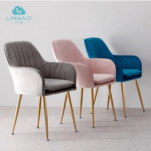 Furniture Living Room Wood Legs Design Velvet Leisure Chairs