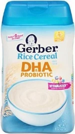 Gerber DHA and Probiotic Rice Baby Cereal, 8 Ounce