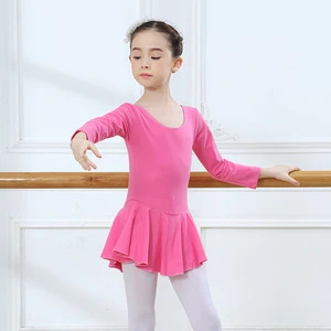 Girl Long Sleeve Cotton Stage Training Dancewear
