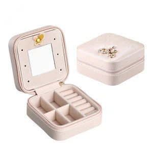 Girls velvet jewelry box earrings storage high quality box jewelry organizer