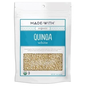 Gluten-Free Grain, Fluffy Texture Organic Dried White QUINOA ORG 12.000 OZ (340g) From MADE WITH Brand