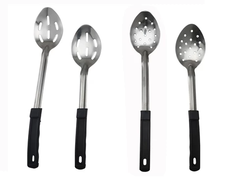 Good Price Serving Spoon Long Handle Scoop Slotted Spatula Spoon With Round Holes Perforated Basting Kitchen Hotel Buffet Used