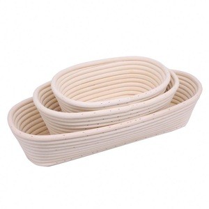 Good quality food grade natural rattan  bread proofing basket set with liner