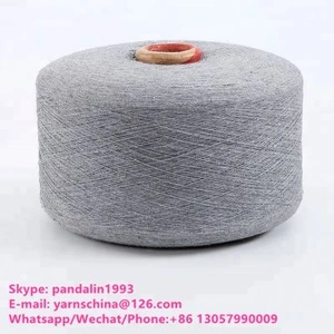Grey Color,Open end Ne6s/1 Regenerated cotton polyester blended yarn for knitting working gloves