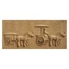 Hand carving outdoor stone relief wall with horse sculptures