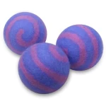 Handmade Red Swirl Blue Wool Dryer Laundry Balls - Natural Fabric XL Organic Wool, Non-Toxic, Reusable, Extra Large Lint Balls