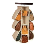 Hanging Purse Handbag Organizer Nonwoven 10 Pockets Hanging Closet Storage Bag
