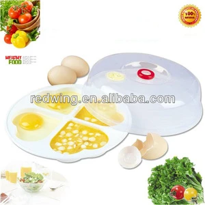 Heart shape 4 devided plastic microwave egg cooker
