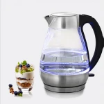 High borosilicate best plug in hot glass water kettle electric wholesale