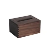 High-end custom design black walnut wood tissue box solid wood napkin box for home restaurant