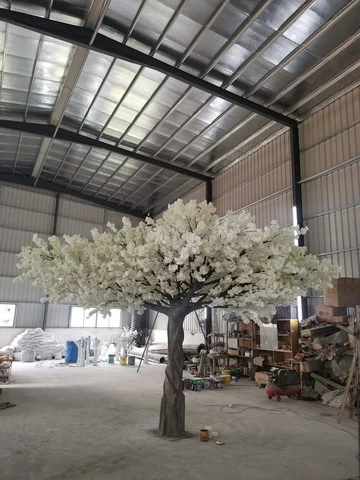High-end large white cherry blossom tree artificial tree for fashion shop decoration