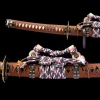 High-grade pattern steel handmade  real katana sword japanese samurai  Apply soil to burn blade