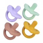 High quality 100% food grade silicone baby pacifier 2-in-1 silicone baby teether