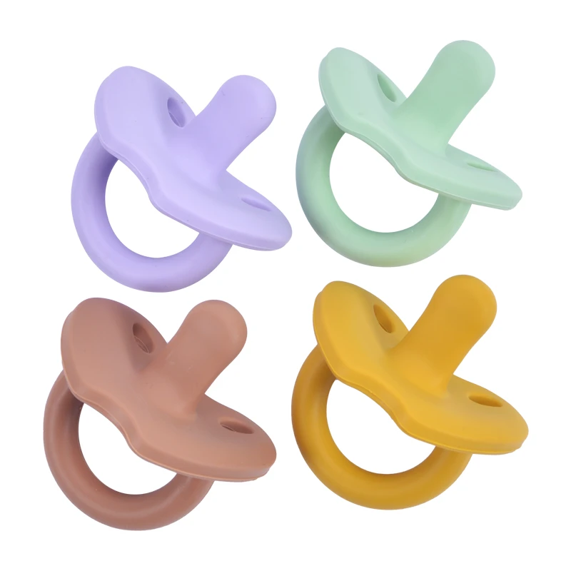 High quality 100% food grade silicone baby pacifier 2-in-1 silicone baby teether