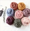 High Quality Cotton and Linen Large Size Monochrome Muslim Scarf Sunscreen Shawl Solid Color Cotton Scarf