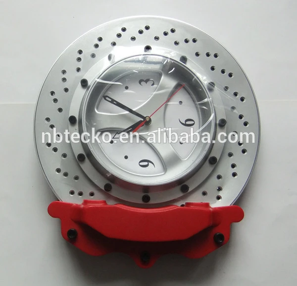 High quality fancy car wheel hub shape metal wall clock