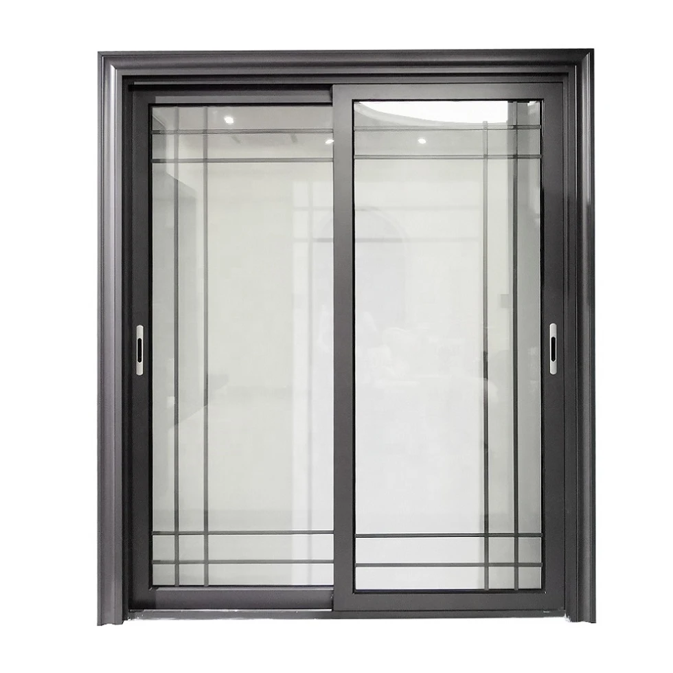 High Quality Heat Insulation Lowes Sliding Glass Aluminum Glass Sliding Doors Entry Doors Tempered Hollow Glass Aluminum Alloy
