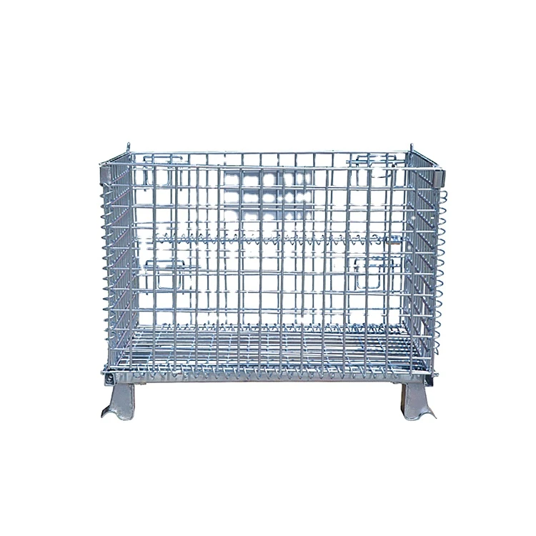 High Quality OEM/ODM Custom Galanized Largewire Mesh Logistic Collapsible Wire Cage Foldable Collapsible Steel Storage Cages