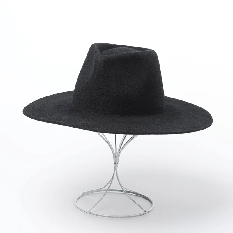 high quality solid color vintage wool felt fedora hats women