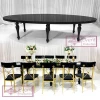 High quality stainless steel oval outdoor wedding dining restaurant table and chair