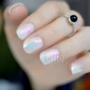 Hologram Chameleon False Fake Nails Tip White Pink Gold Colorful Effect Salon Decorated Abalone Round Head Nail Tips
