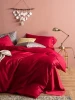 Home Use Bed Sheets 100% Cotton Plain Satin 60s Red Cheap Price Disposable Bedding Set