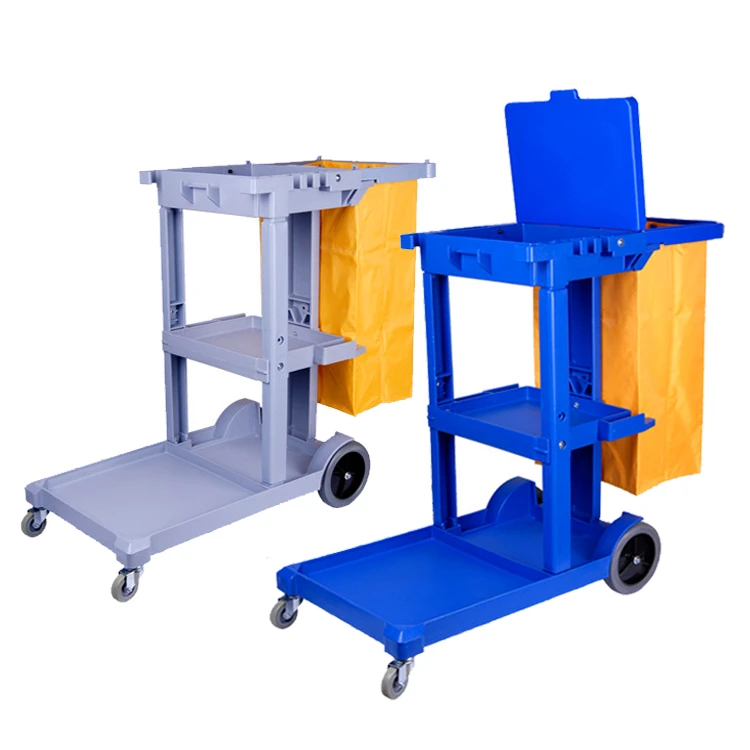 hospital foldingJanitorial Cart service equipment hotel housekeeping cleaning trolley mop other hotel supplies