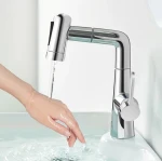Hot And Cold Pull Telescopic Rotating Spillproof Dish Basin Kitchen Faucet Basin
