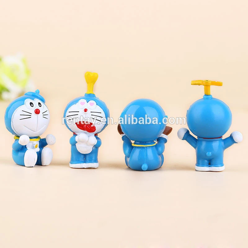 Hot Sale 30-35mm 4pcs Toy Series Blue PVC Fashion Cartoon Doraemon Resin Home Decoration
