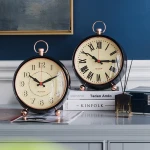 Hot sale american modern  metal small digital table watch clock with glass