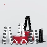 Hot sale customization high quality white vertical dumbbell rack with 8 tier rack stand storage