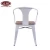 Import Hot Sale Stackable Industrial Metal Dining Chair Vintage design Armrest Metal cafe chairs with wooden from China