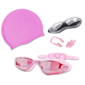 Hot Selling Amazon anti-fog Swim Goggles Swimming Cap