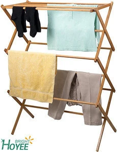 Hot selling clothes drying rack Clothing Dryer Stand Rack Bamboo Wooden Towel Rack for laundry
