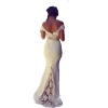 Hot selling Lace bridesmaid mid-length long-sleeved mixed floor dress female tail evening dress for women