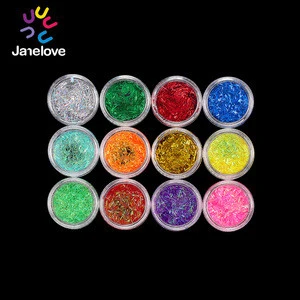 Hot selling Nail Decoration Sequins 3 mm 12 Color Heart Round Rectangle Nail Glitter Sequin