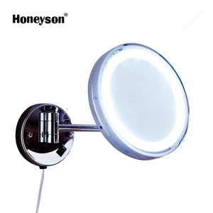 Hotel bathroom round wall makeup Mirror with led light