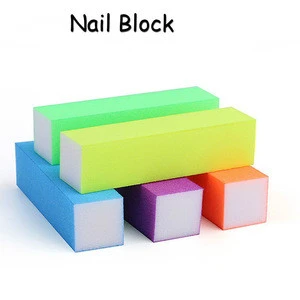 iBelieve  Nail Art Files Buffer Tofu Fluorescence Sanding Block Professional Buffer Sponge Nail File