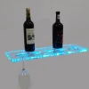 Illuminated Wall Mounted Led Wine Rack Bottle Display Shelf with Wine Glass Rack