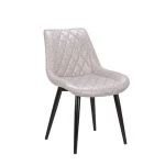 industrial contemporary dining chair with black powder coated metal legs for home use