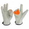 Inreflective tape Grain cowhide driver fluorescent fingertips WATCH YOUR HANDS Logo Glove
