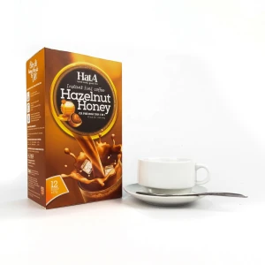 Instant Hazelnut Honey Coffee (hata Cafe) Net Weight: 204g Ground Coffee MEDIUM ROAST ROBUSTA Normal Sweet BOX GMP ISO