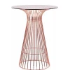 iron metal bar table with tempered glass top