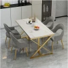 Italian style light luxury small apartment rock board home simple rectangular dining table