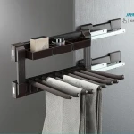 Jayna Wardrobe Accessories Side Metal Plastic Pull Out Trousers Pants Clothes Hanger Rack With Slides