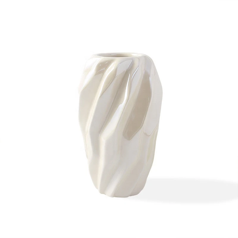 JD-186 vaso ceramic vase Fashion white ceramic vase streamline ceramic modern vase