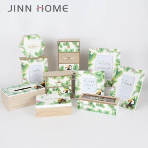 Jinnhome Decoration Wood Box+Table Square Wooden Jewelry Box+Gift Wooden Box