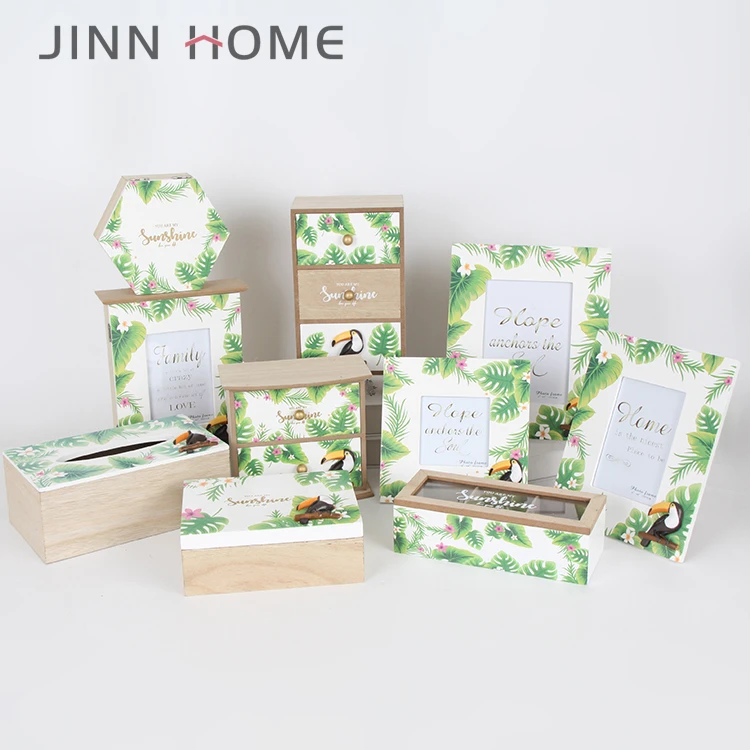 Jinnhome Decoration Wood Box+Table Square Wooden Jewelry Box+Gift Wooden Box