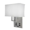 JLW-HW05 hotel bedroom bedside wall lamp with usb charging power outlet